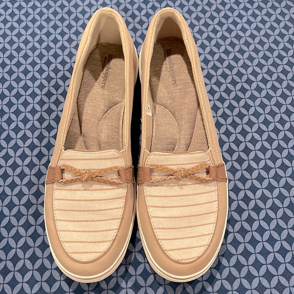 Keds Grasshopper MEMORY DELUXE foam insole 9.5 Tan w/brown & white accents